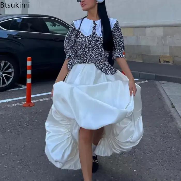 Nouvelle jupe longue en satin pour femme 2026