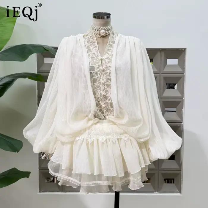 Jupe Trapèze Élégante IEQJ en Polyester Bouffante Style Chinois pour Femmes Occasions Spéciales Printemps