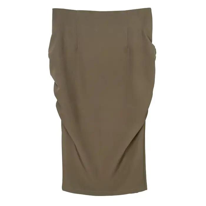 Dongdaemun coréen taille haute plissée minceur Sexy demi-longueur jupe femmes à la mode affaires décontracté Polyester mélange