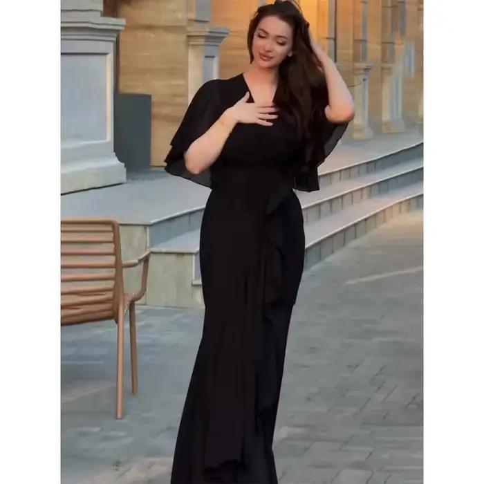 Robe longue unie pour femme