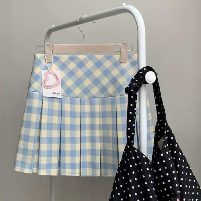 Mini jupe à carreaux japonaise pour femmes