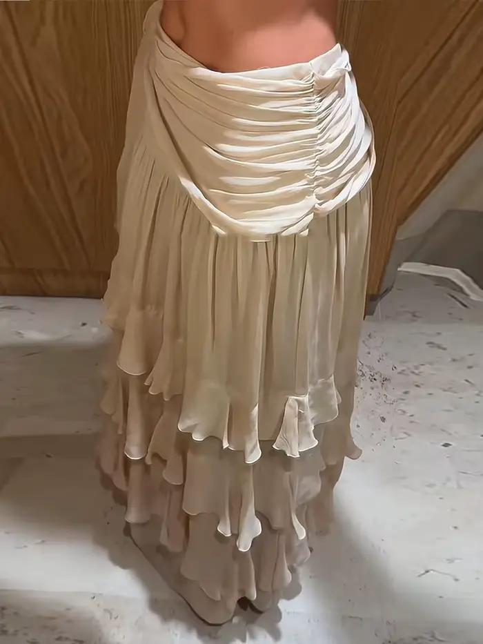 Jupe longue plissée pour femme