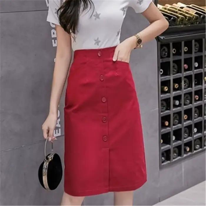 Jupe trapèze taille haute pour femme