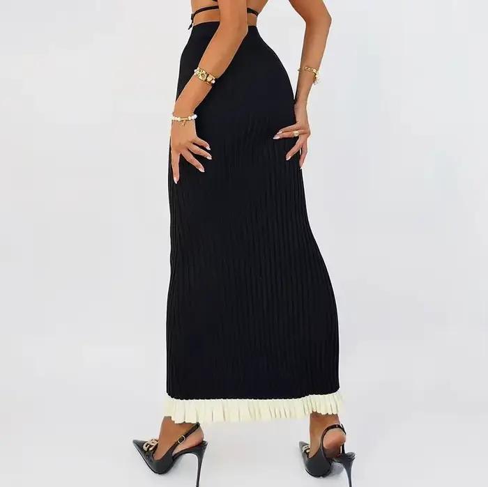 Jupe crayon en tricot moulante mi-longue pour femme