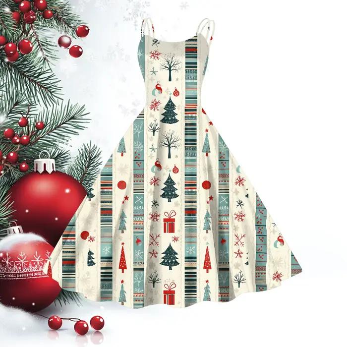 Robe de Soirée de Noël Rouge pour Femme