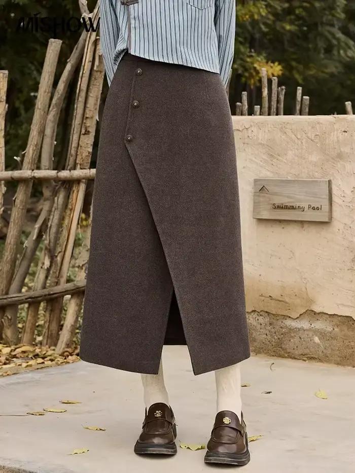 Jupe en tweed à carreaux
