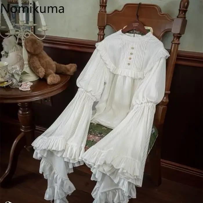 Jupes japonaises pour femmes 2025 Faldas Mujer De Moda taille haute a-ligne Jupe Lolita Style Patchwork dentelle Vintage