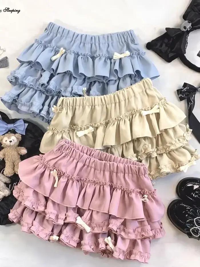 Jupes coréennes à nœud doux pour femmes