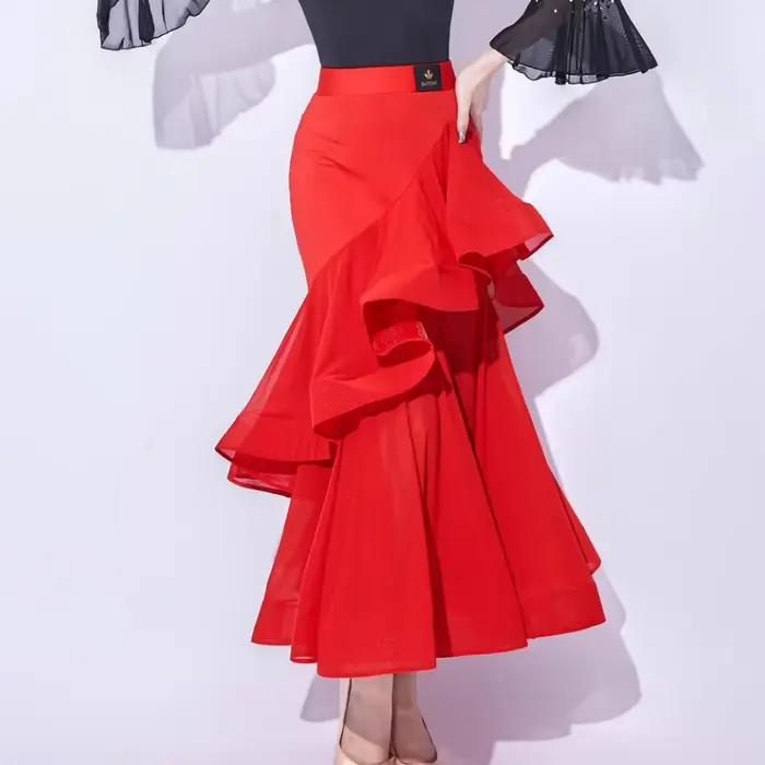 Jupe de danse de salon rouge