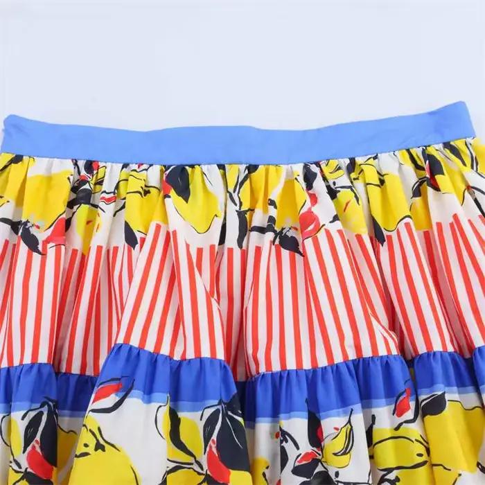Mini-jupe tendance à imprimé floral d'été