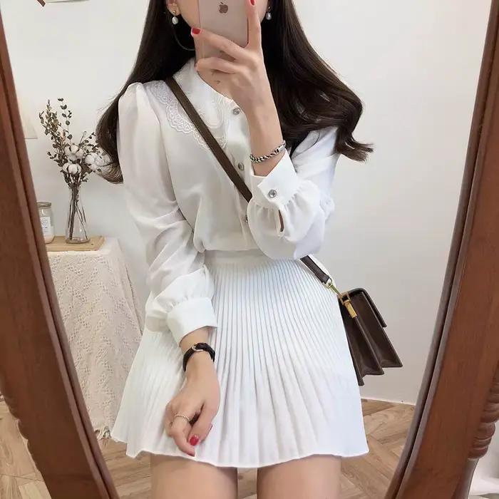 Mini jupe plissée à taille élastique pour femmes