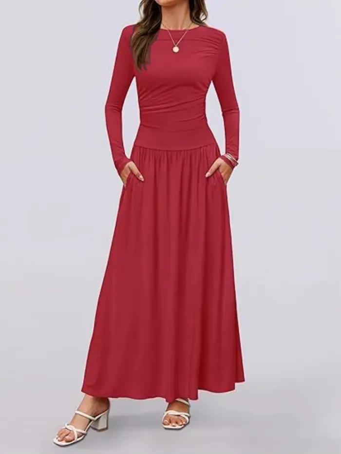 Robe Maxi à manches longues pour femmes