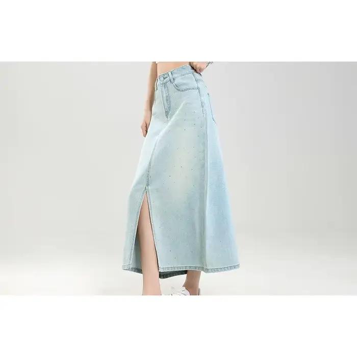 Jupe en jean taille haute Printemps-Été 2026