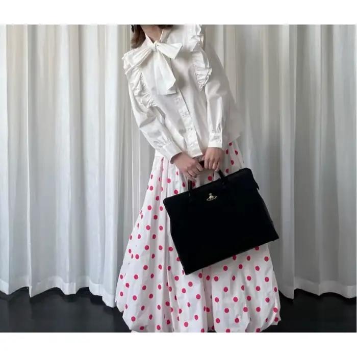 Jupe japonaise à pois, jupe longue d'été ample pour femmes