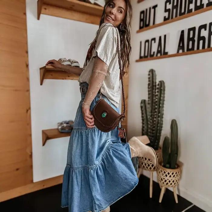 Nouvelle Jupe en jean style bohème pour femme