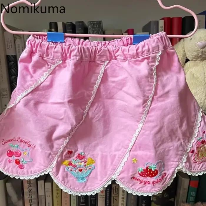 Mini Jupe femme 2025 Faldas Mujer De Moda dessin animé broderie mignon Saia mode japonaise