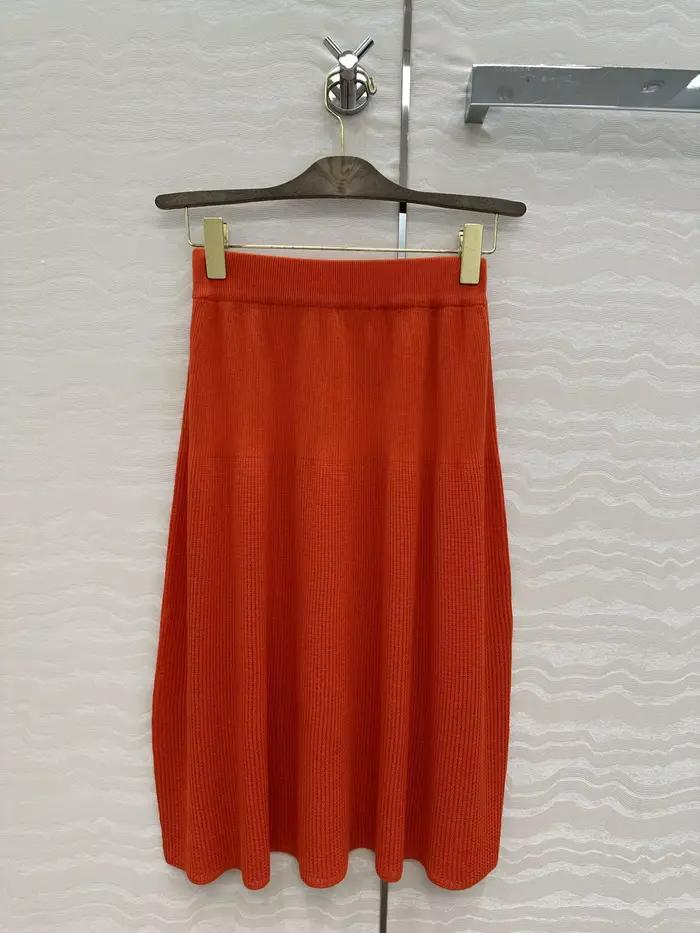 Jupe midi en tricot taille haute pour femme, coupe trapèze, unie, décontractée, pour l'été