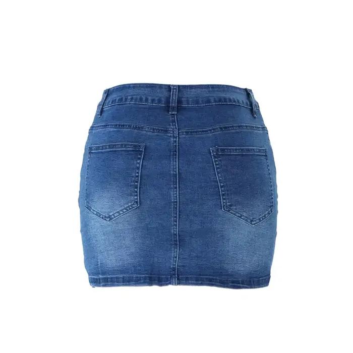 Jupe en jean moulante à taille haute pour femme