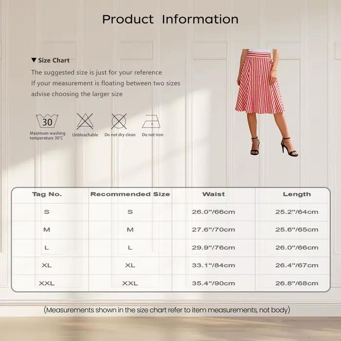 Jupe trapèze rayée intemporelle pour femmes adultes