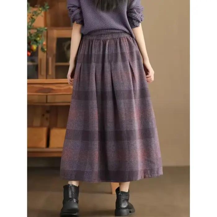 Jupe mini en laine à carreaux chaudes