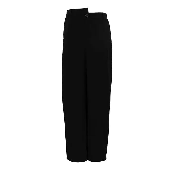 Jupe longue noire en satin fendue pour femme, design été 2025