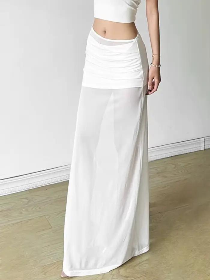 Jupes longues en maille transparente pour femmes