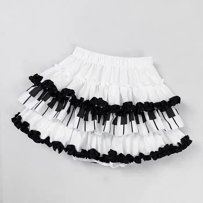 Mini-jupe Y2K imprimée noir et blanc pour femme