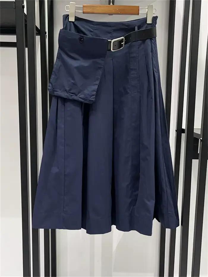 Jupe plissée mi-longue pour femme
