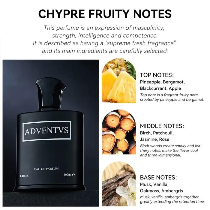 100ML 3.4FL.OZ Eau De Parfum Spray pour hommes, Parfum fruité et fumée longue durée pour Hombre frais toute la journée
