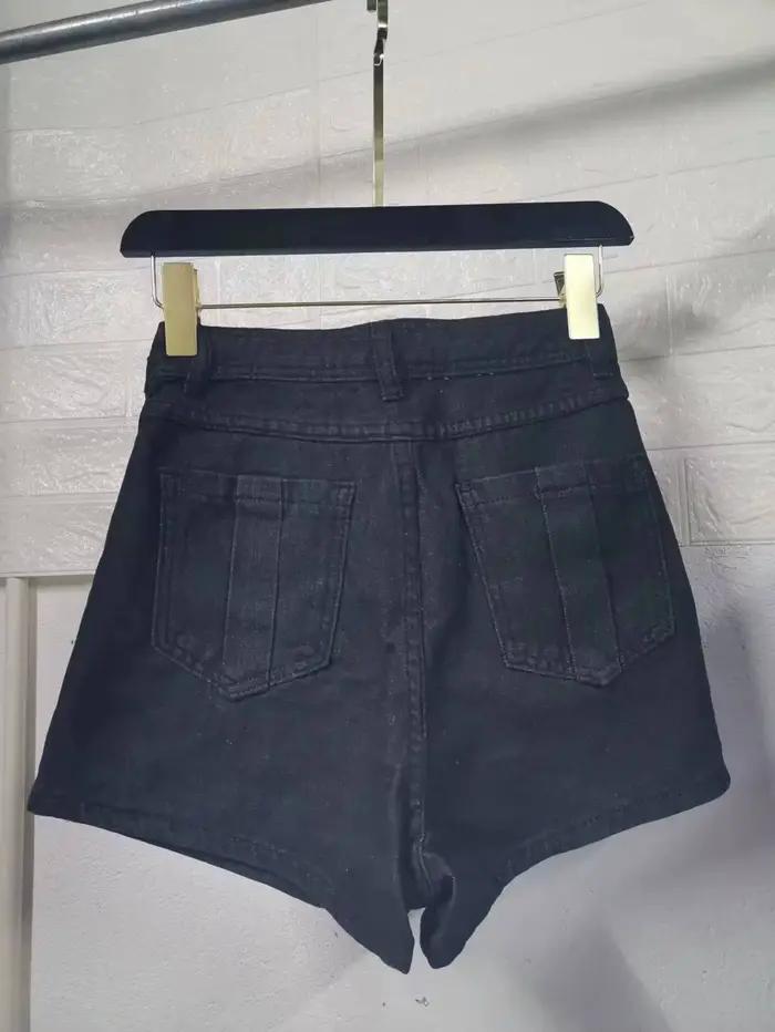 Jupe-short en jean délavé vintage pour femme