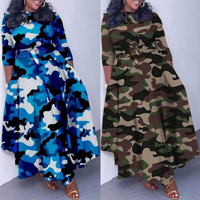 Robe de soirée de bal imprimée Camouflage