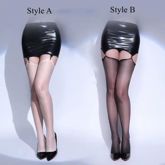 Nouveau Sexy femmes huile brillant PU Faux cuir Micro MINI jupe serré