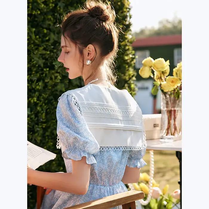 Robe longue femme OLrain col marin