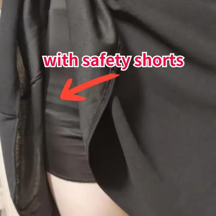 Jupes femmes populaire M-3XL plissé solide poche taille élastique jupe moyenne à la mode tout-match bureau dame respectueux de la peau élégant