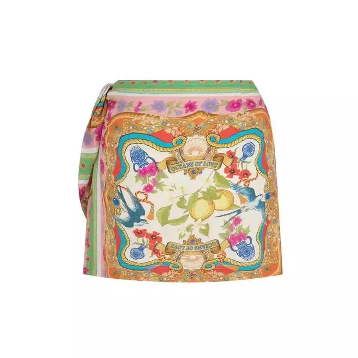 Jupe mini cintrée à imprimé floral