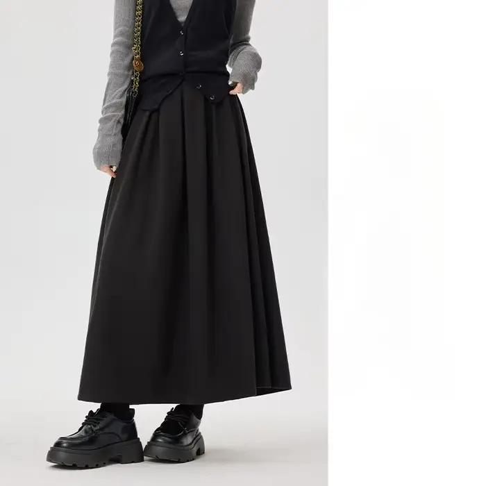 Jupe plissée en laine pour femmes