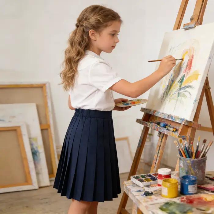 Jupe plissée pour adolescentes et filles