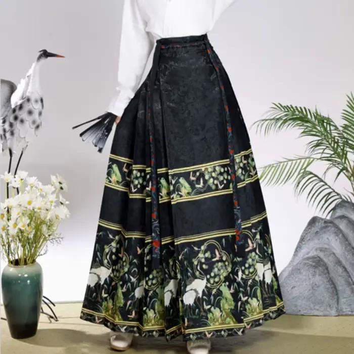 Jupes longues pour femmes, vêtements Hanfu, jupe à visage de cheval, cosplay, style ethnique, streetwear, vêtements vintage de soirée, style chinois décontracté
