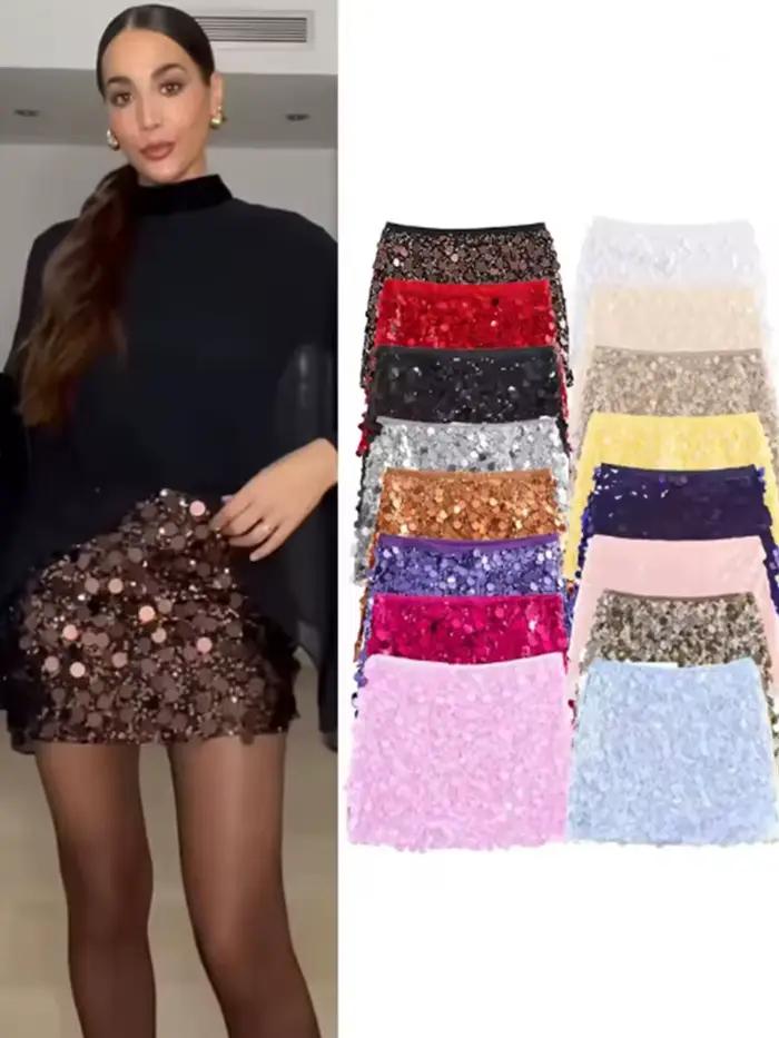 Jupe courte BTB.WO en polyester a-ligne, mini, fermeture éclair latérale, ajustement mince, automne-hiver, pour femmes décontractées et sophistiquées