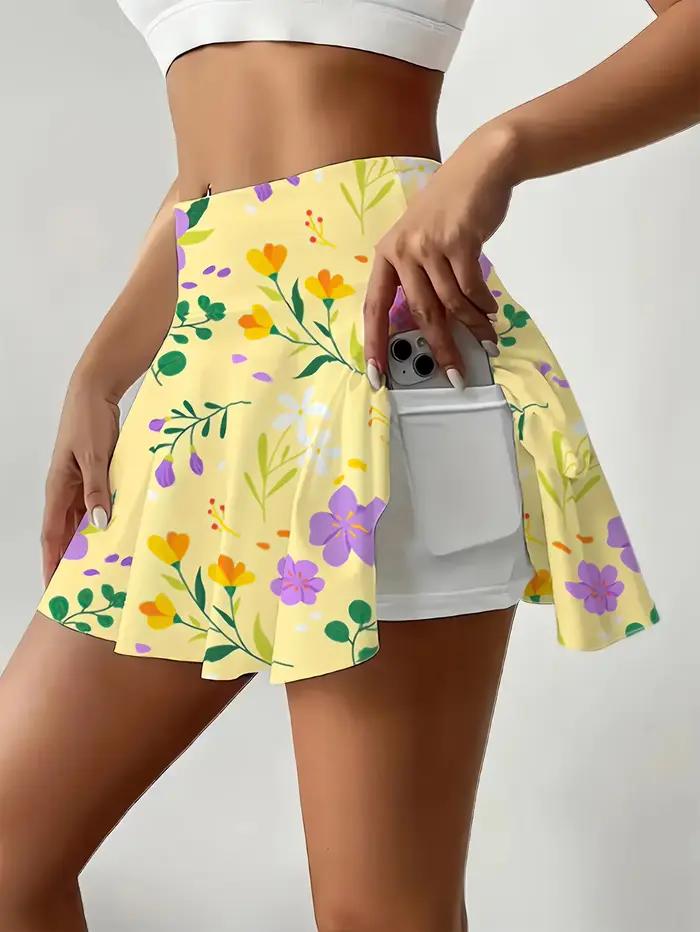 Mini jupe imprimée jaune taille haute pour filles