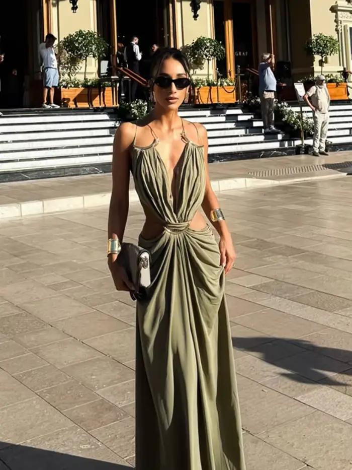 Robes longues élégantes et tendance, style rétro, sexy et fluides pour femmes, idéales pour l'été, le quotidien, les vacances, les soirées et le streetwear.