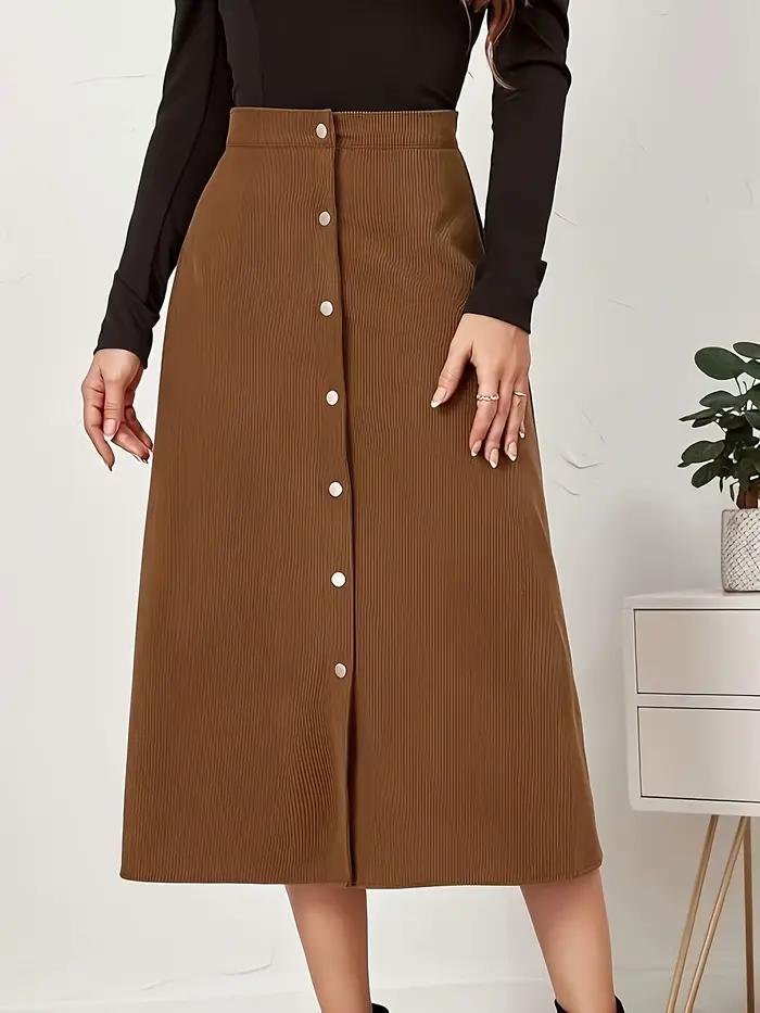 Demi-jupe tissée élégante marron foncé pour femmes