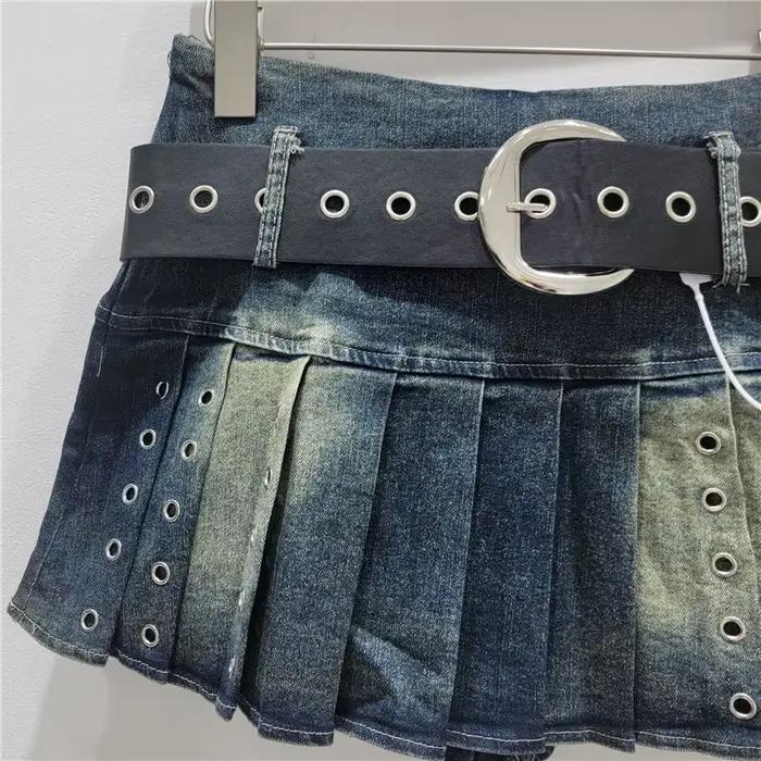 Jupe en jean plissée mini DEAT pour femme