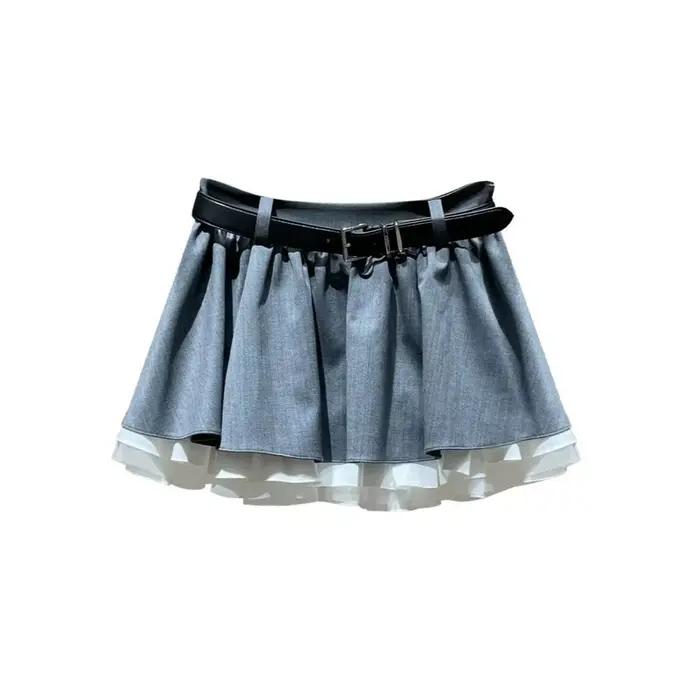 Jupe-culotte grise bouffante