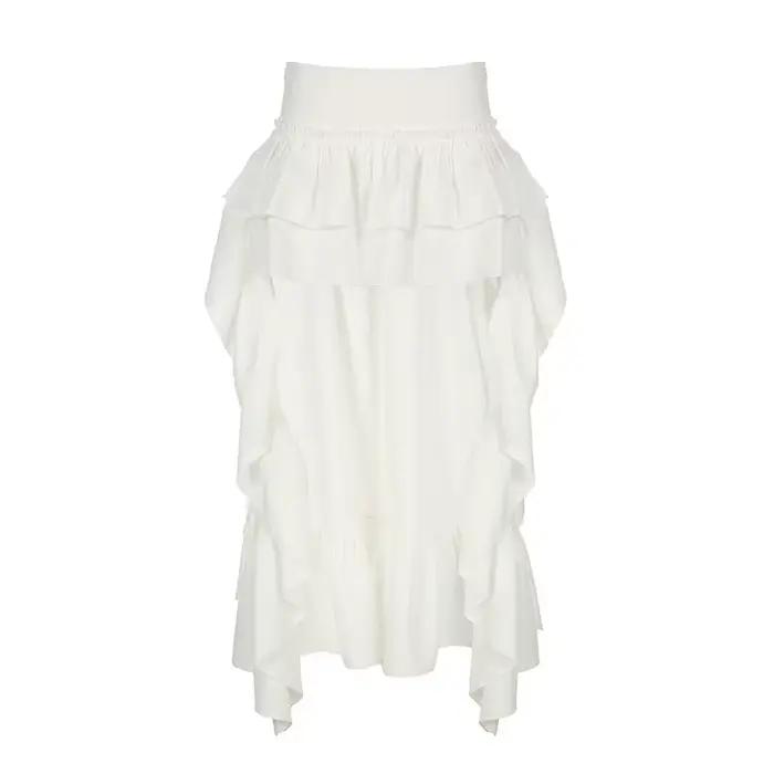 Jupes Femme Mi-longues Coupe Trapèze Taille Haute Ajustée Décontractée Unie à Volants Élégante Style Y2K Streetwear Travail Été 2026