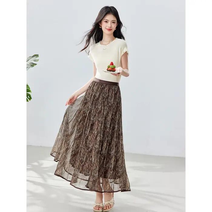 Jupe longue évasée VIMLY pour femme