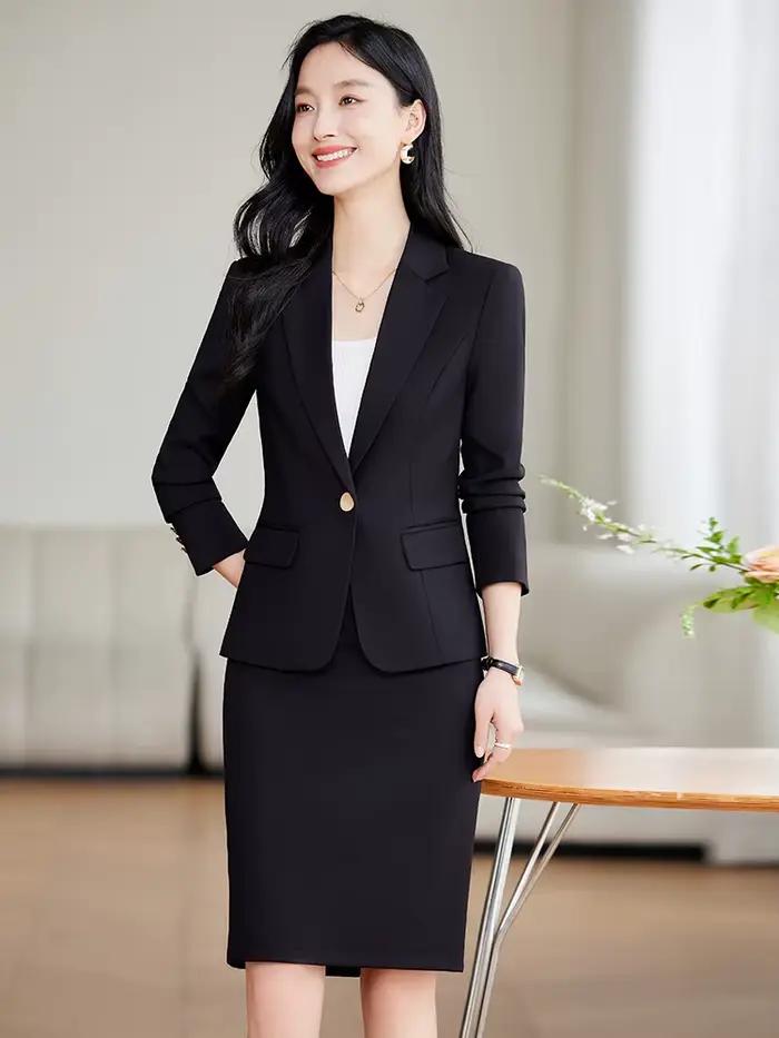 Ensemble jupe courte professionnel pour femmes, élégant, design unique, nouvelle mode, nouveau style automne-hiver 2024