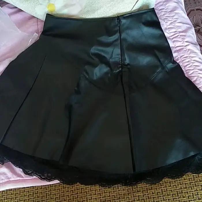 Jupe en cuir PU pour femmes