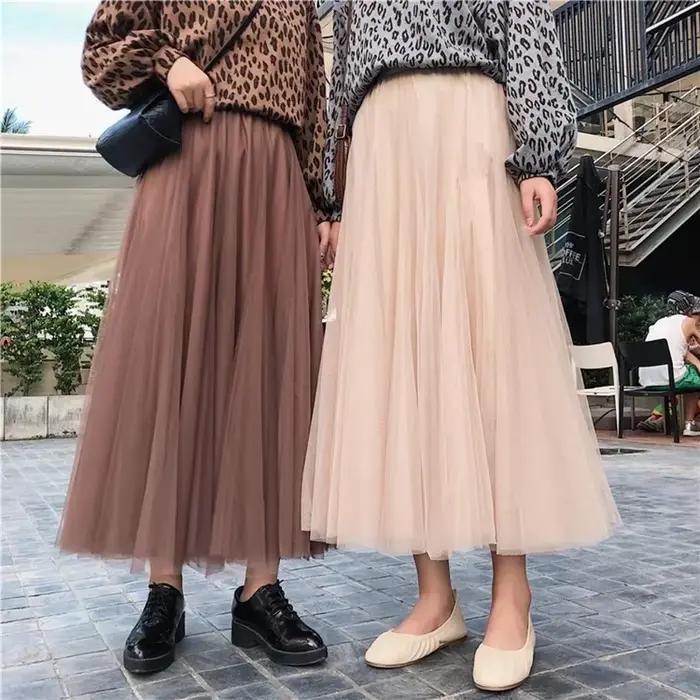 Jupe tulle coréenne aux multiples couleurs décontractée et élégante pour femmes printemps été occasions spéciales