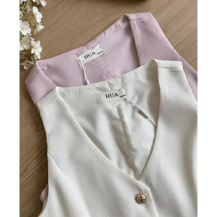 Ensembles de jupes pour femmes 2026 Nouveauté été Gilet sans manches et jupe plissée taille haute 2 pièces Tenue élégante jupe midi pour femme